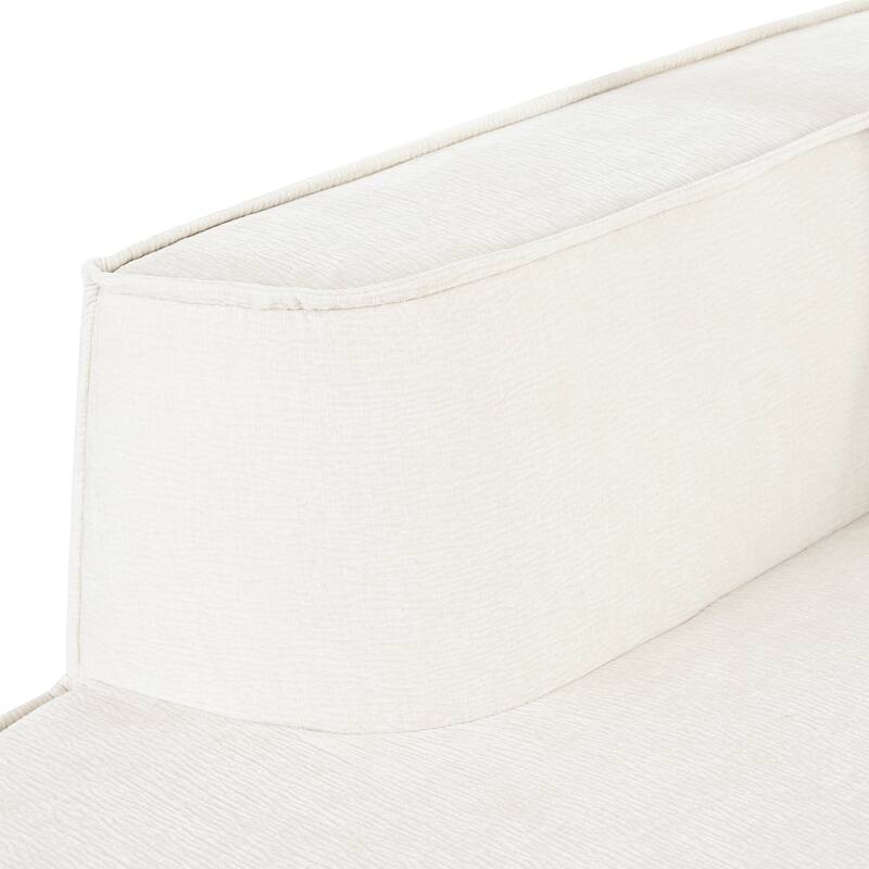Modern Sectional Sofa, Chenille Modular L-Shape Sofa Couch with 2 Plush Throw Pillows, Curved Sponge Sleeper Couch