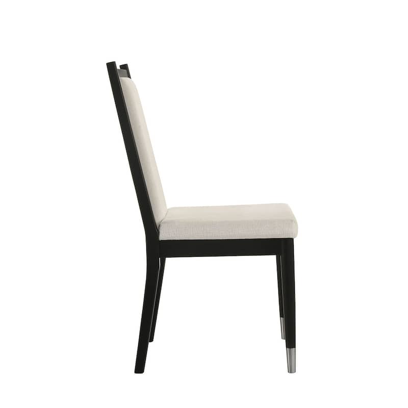 Black Finish Formal Padded Side Chairs Set