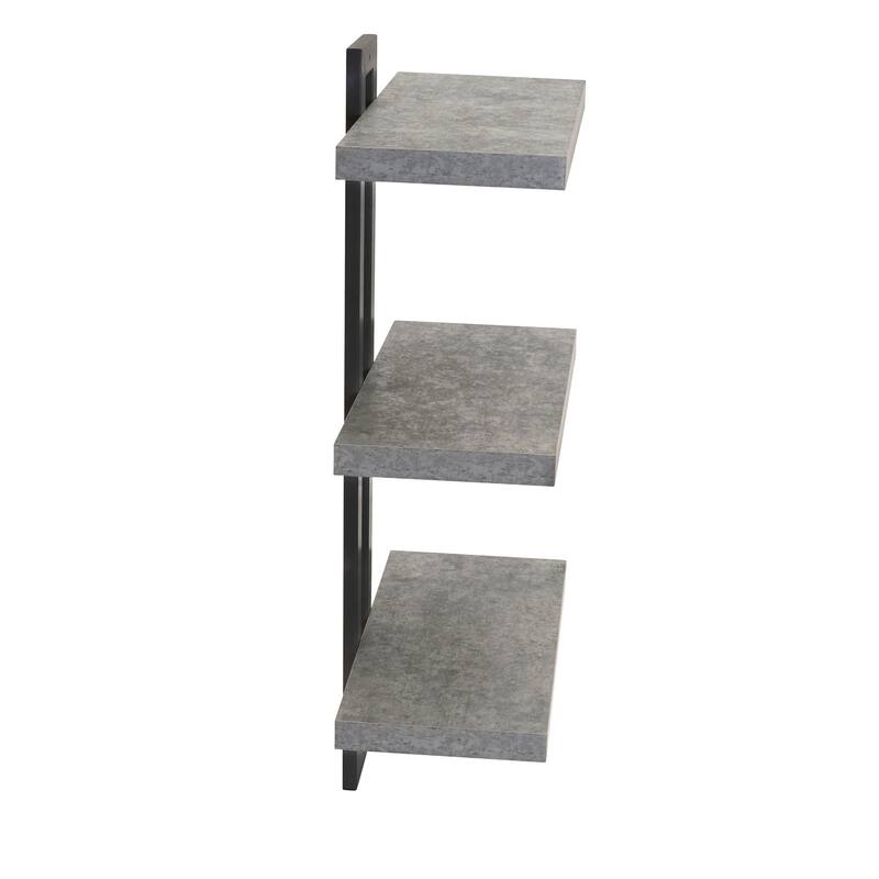 Household Essentials Wall Mounted Grey 3-tier Shelf