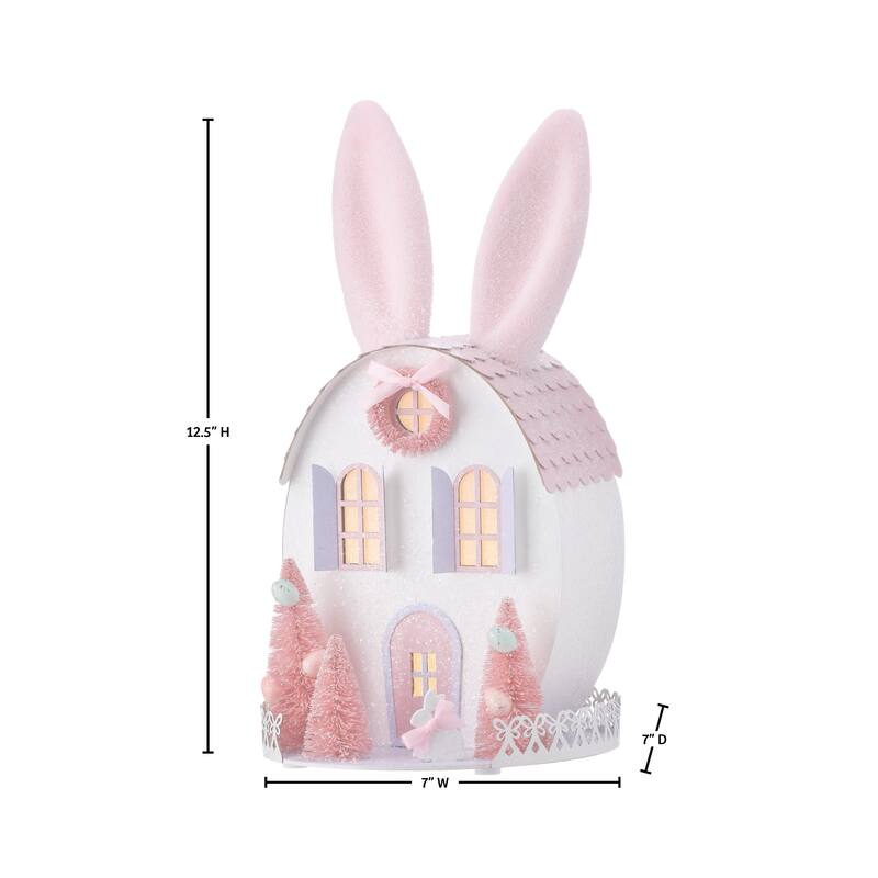 12.5" LED Easter Bunny House