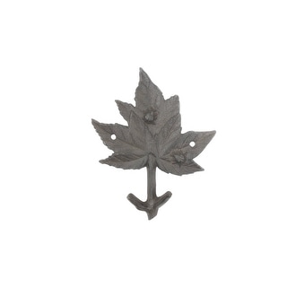 Cast Iron Maple Tree Leaf Decorative Metal Tree Branch Hook - 3.5
