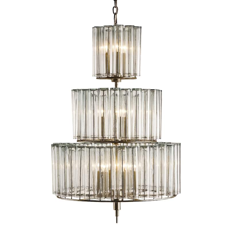 Currey & Company Bevilacqua Medium Chandelier - 43"h x 27"dia - 43"h x 27"dia - 43"h x 27"dia - Silver Leaf