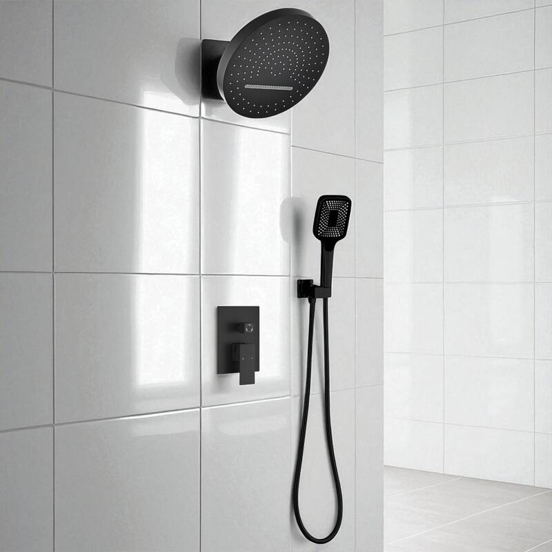 KISRAIS 3 Way Waterfall & Rainfall Faucet Shower System - Black
