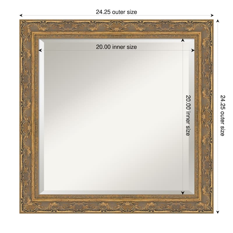 Filigree Beveled Framed Bathroom Vanity Wall Mirror - 24 x 24 in - Filigree Gold