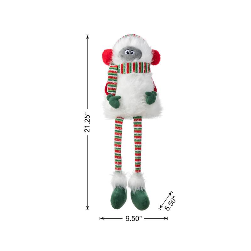 Glitzhome Christmas Hanukkah Fabric Gnome Shelf Sitter Holiday Decor