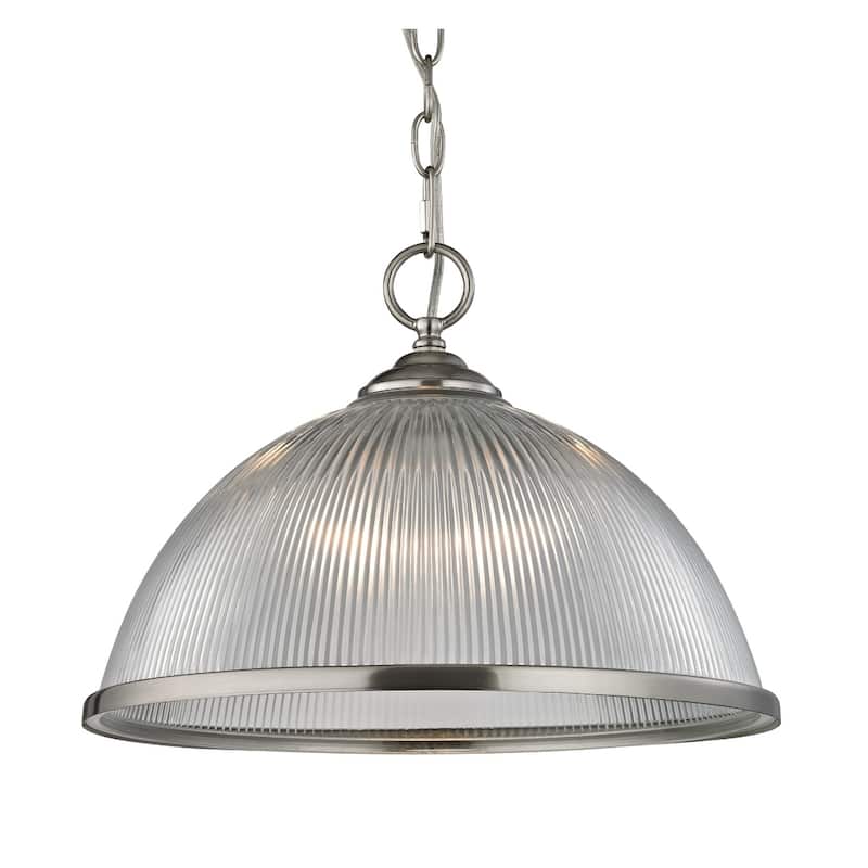 Liberty Park 15-inch Wide 1-Light Pendant in Brushed Nickel - 15in W x 15in D x 12in H - Brushed Nickel