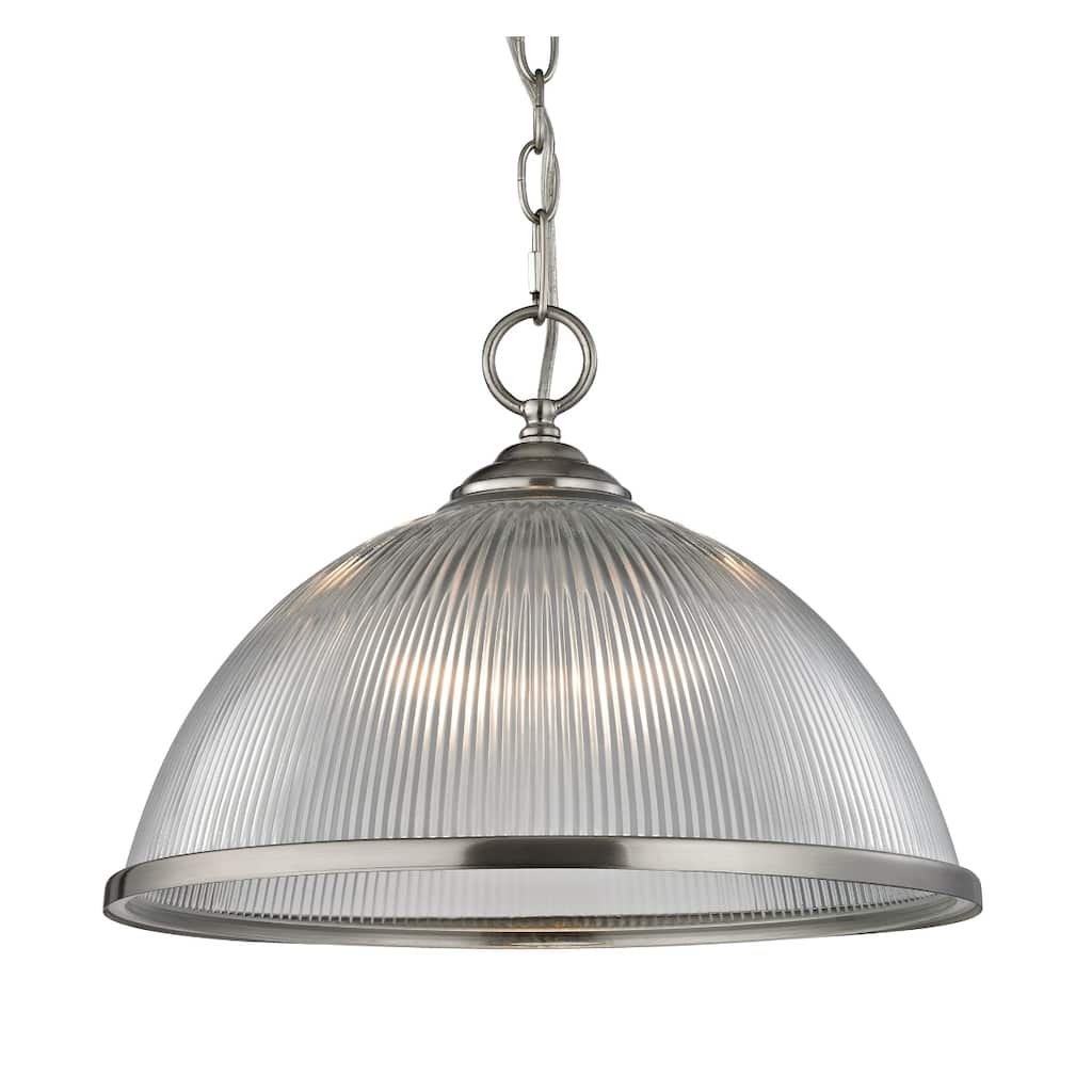 Liberty Park 15-inch Wide 1-Light Pendant in Brushed Nickel - 15in W x 15in D x 12in H
