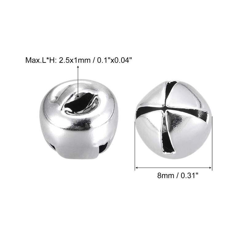 Jingle Bells, 24pcs Small Bells for Crafts DIY Christmas - Silver Tone - 8mm