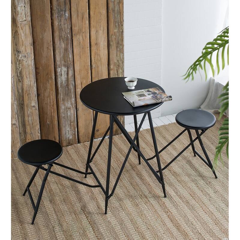 GDFStudio - Mason Multi-Use Foldable Side Table and Seating Set with Sleek Industrial Style