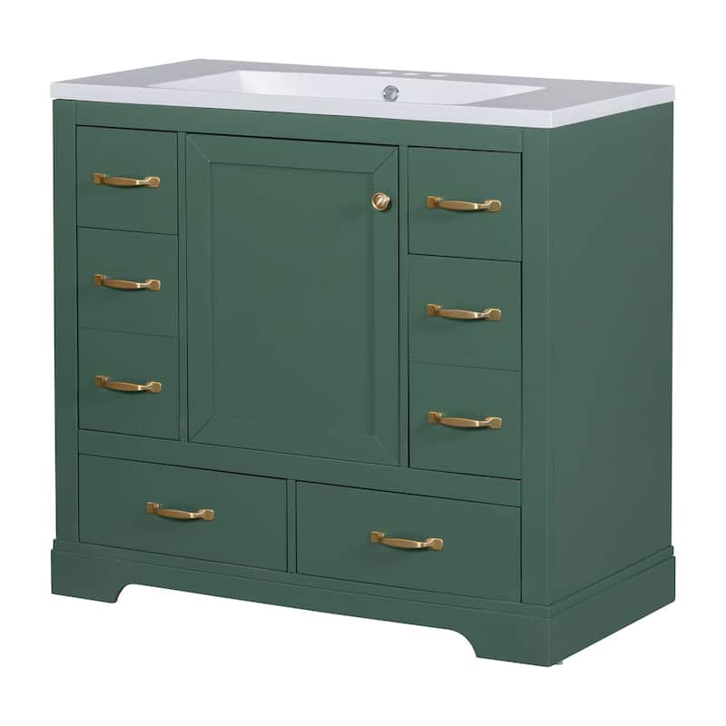 36 inch MDF Freestanding Bathroom Vanity Set with Adjustable Shelf - 36" x 18"