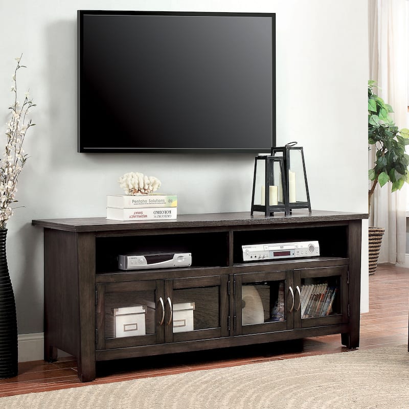 Dane Contemporary Grey Solid Wood Multi-storage TV Console by Furniture of America - 60 inches