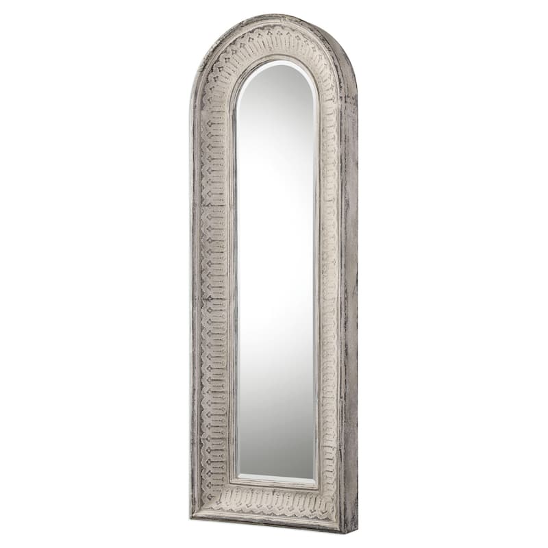 Uttermost Argenton 31"W Elegant Rustic Farmhouse Arched Oversized Wall - Aged Gray with Taupe