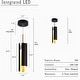 preview thumbnail 5 of 18, Black White 1-Light Modern Brass Gold LED Pendant Light Fixture for Kitchen Island - 3 x 3 x 14.3