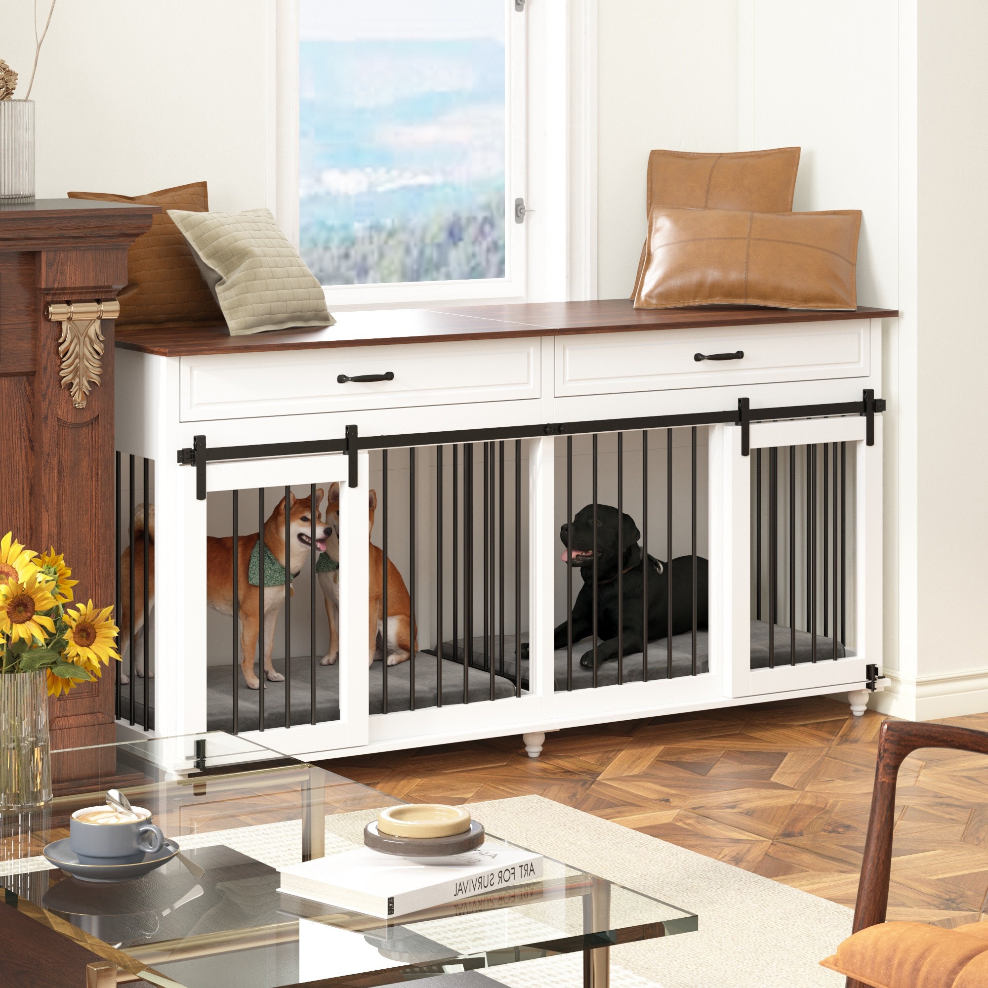 Two compartment dog crate 2025