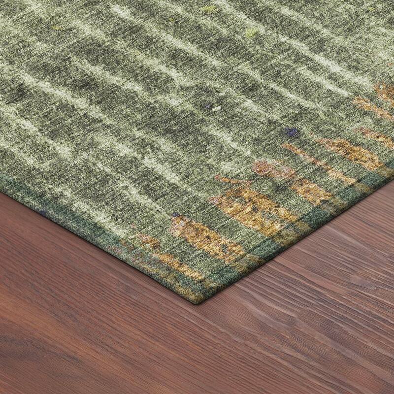 Machine Washable Indoor/ Outdoor Boho Modern Chantille Rug