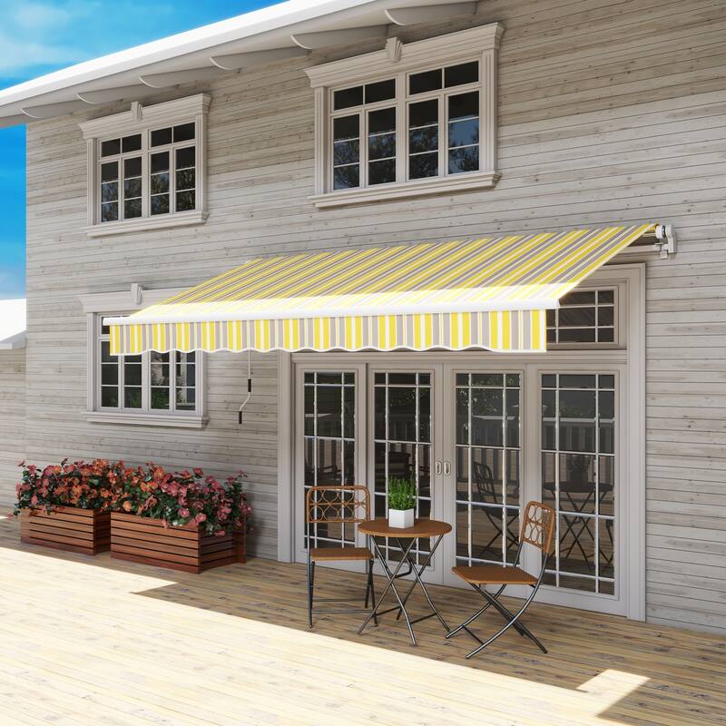 141.8"L x 118.1"W Wall Mounted Terrace Retractable Awning
