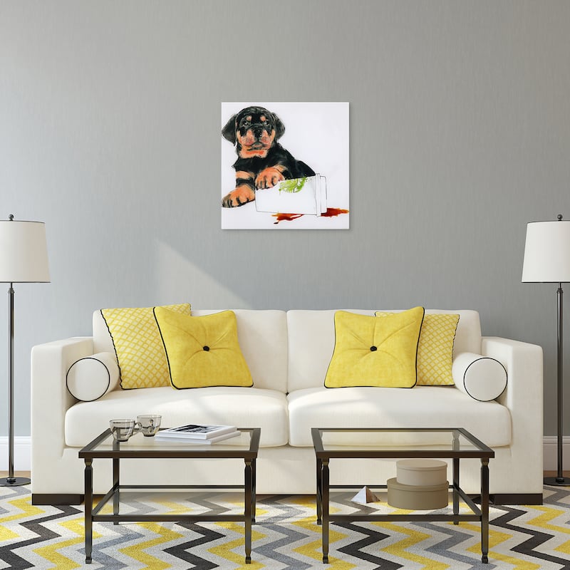 "Java's Paw" Frameless Free Floating Tempered Glass Panel Graphic Wall Art