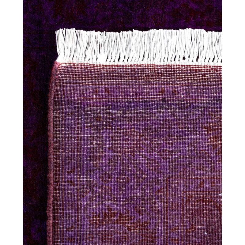 Overdyed One-of-a-Kind Hand-Knotted Area Rug - Purple - 2' 7" x 18' 3"