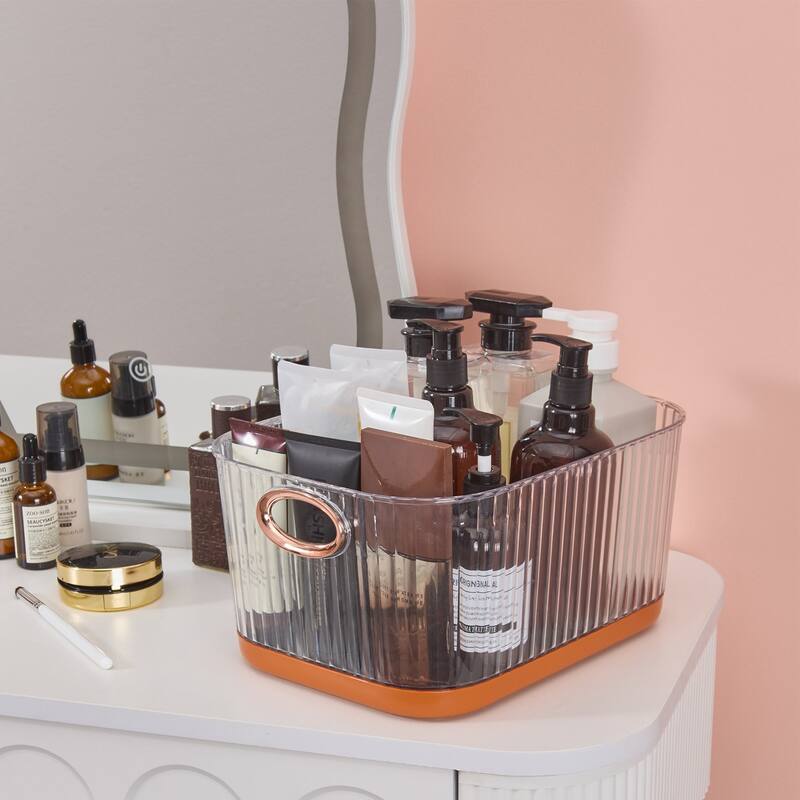 Set of 6 Plastic Storage Bins Organizers Stackable Clear Pantry Organizer Box Containers