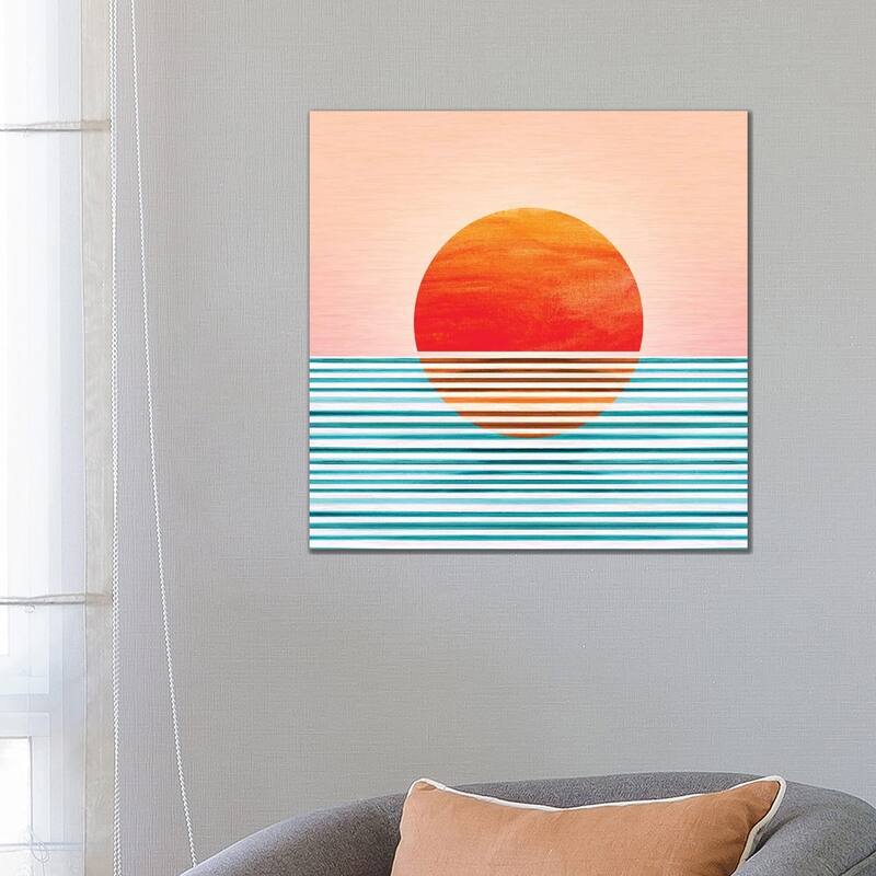 iCanvas "Minimalist Sunset" by Modern Tropical Canvas Print - 26x26x1.5