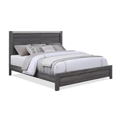 Contemporary 1pc Queen Size Panel Bed Wooden Bedroom Furniture(Only Bed)