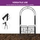 Garden Arch with Gate, Metal Garden Arbor for Climbing Plants Outdoor ...