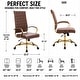 preview thumbnail 16 of 98, Benmar Ribbed Leather Executive High Back Office Chair with Gold Frame, Swivel, Tilt, Lumbar Support