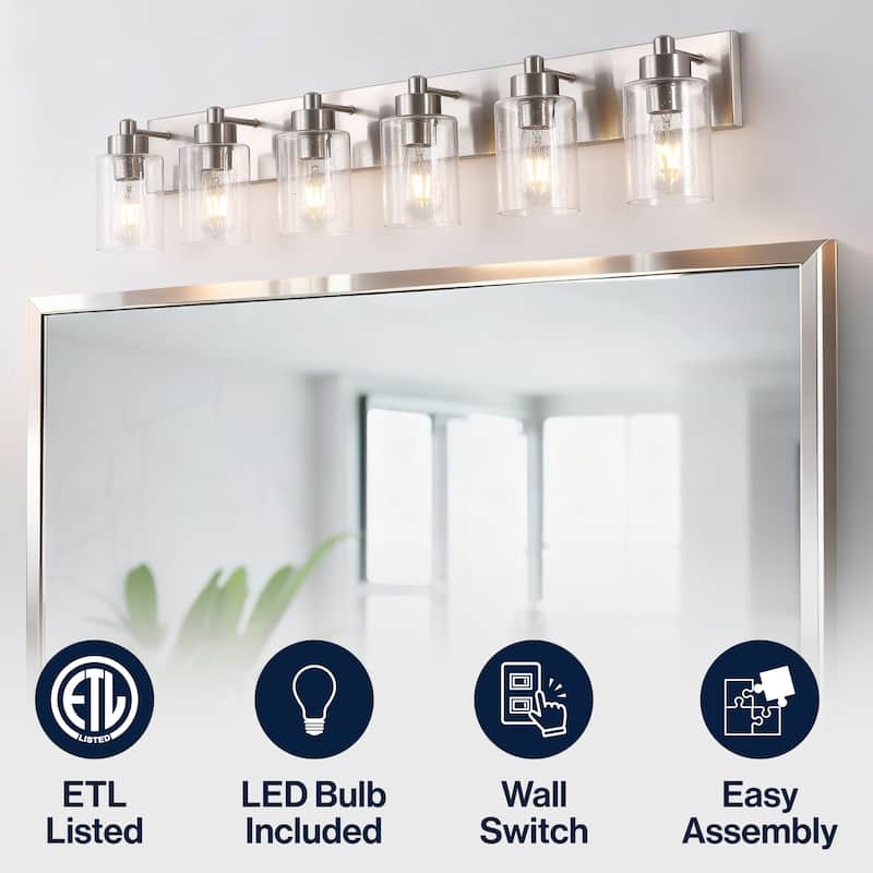 Lydia Seeded Glass/Iron LED Vanity Light, by JONATHAN Y