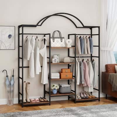 Moasis Heavy Duty Clothes Rack With Storage Shelves Closet Organizer System