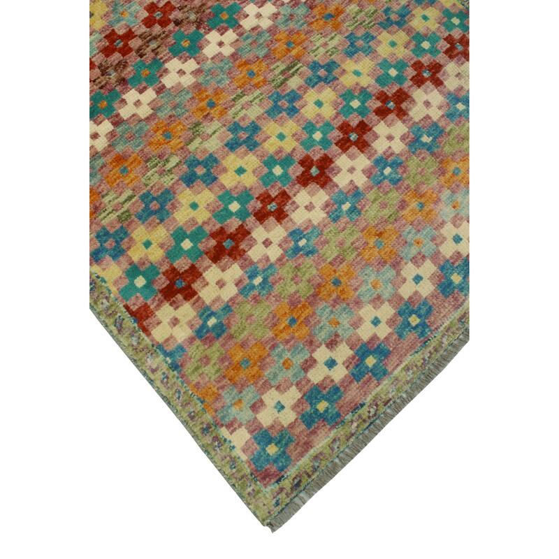 Balochi Adiy Purple/Ivory Rug - 3'3" x 4'11"