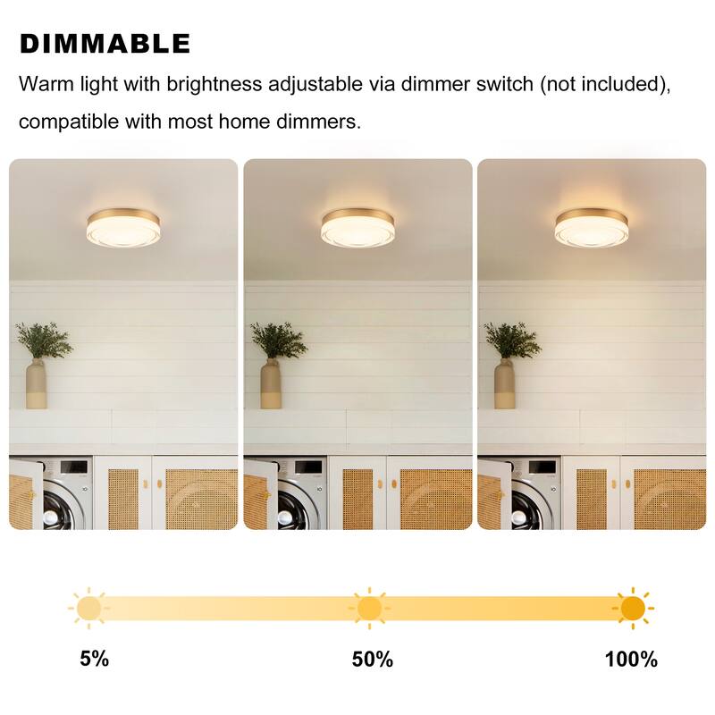 Modern Gold 1-Light Integrated LED Flush Mount Ceiling Light