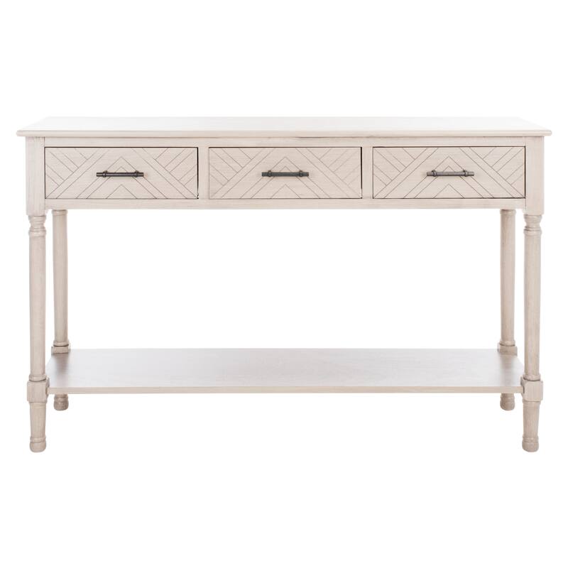 SAFAVIEH Jeanie 3-Drawer Bottom Shelf Console Table - 47.3" W x 13" L x 29.5" H - 47Wx13Dx30H
