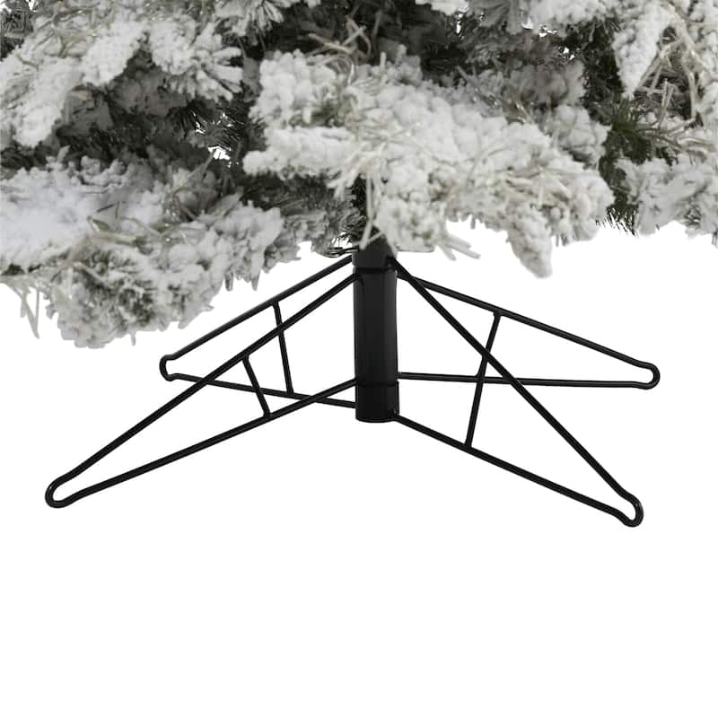 9ft. Flocked Grand Fir Artificial Christmas Tree with 8208 Warm Cluster Lights & 1818 Branches - Dazzling Winter X-Mas Showpiece