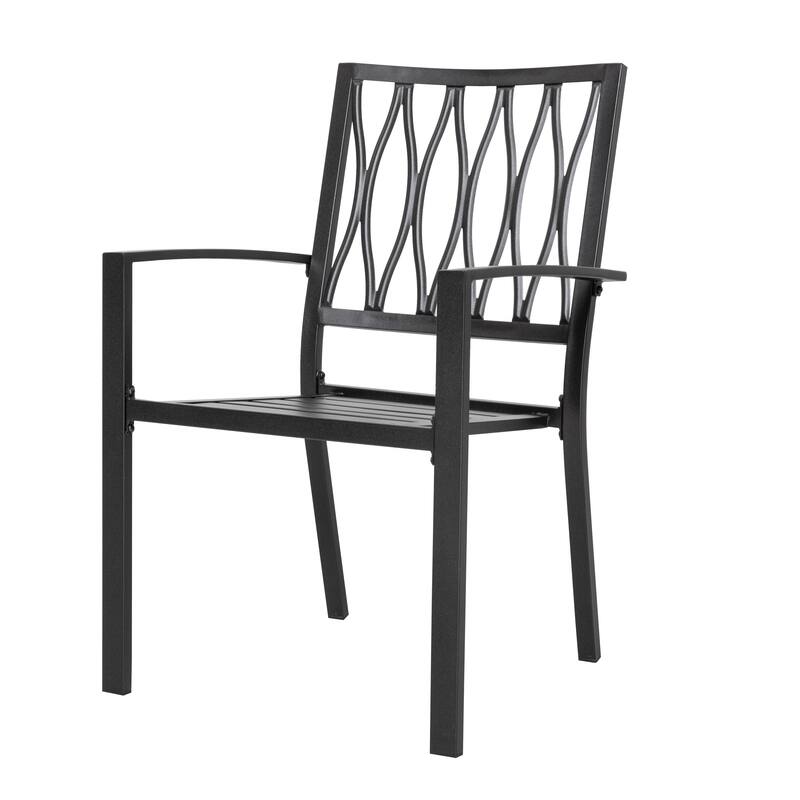 5-Piece Patio Outdoor Metal Dining Set with Umbrella Hole