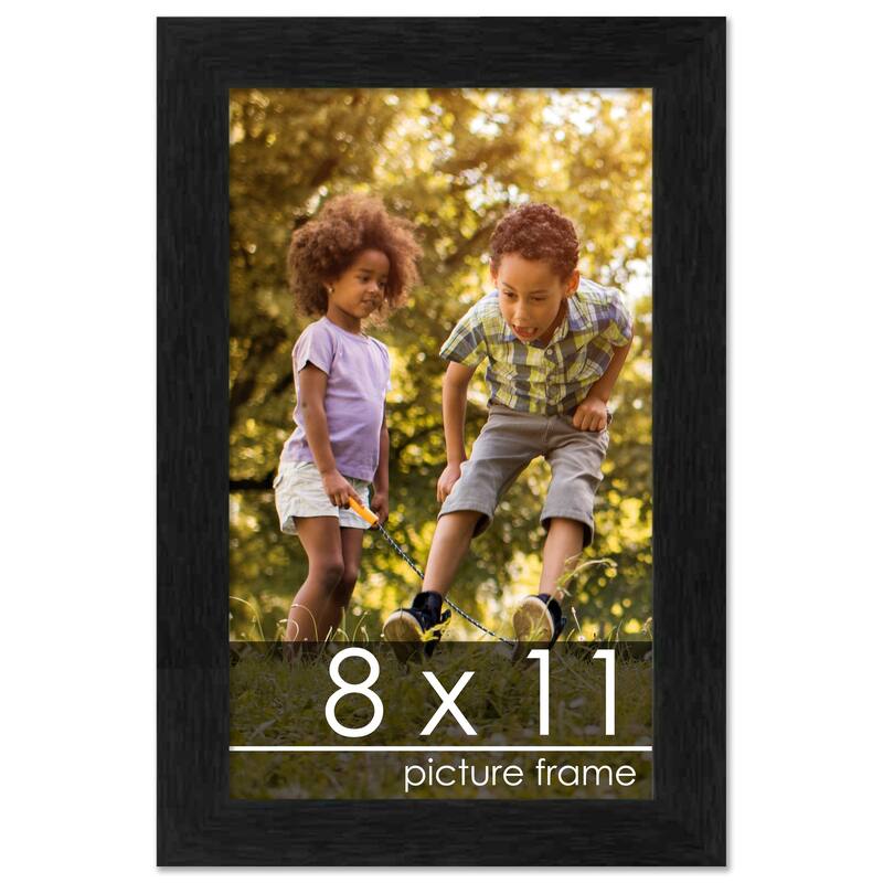 8x11 Traditional Black Wood Picture Frame UV Acrylic, Foam Board
