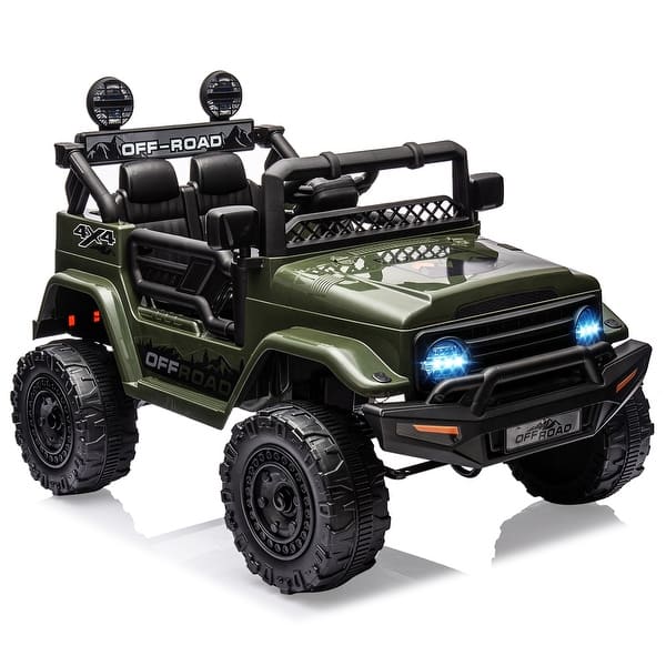 slide 2 of 7, Ride on Truck Car w/Remote Control 3 Speeds Green