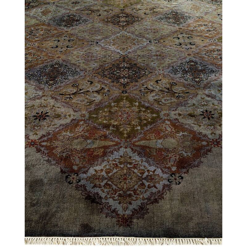 Overton Hand Knotted Wool Vintage Inspired Modern Contemporary Overdyed Brown Octagon Area Rug - 9' 1" x 9' 1"