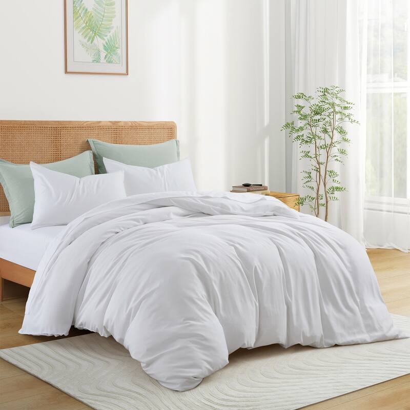 Premium 100% Viscose from Bamboo Duvet Cover Set, Breathable Moisture-Wicking for Hot Sleepers