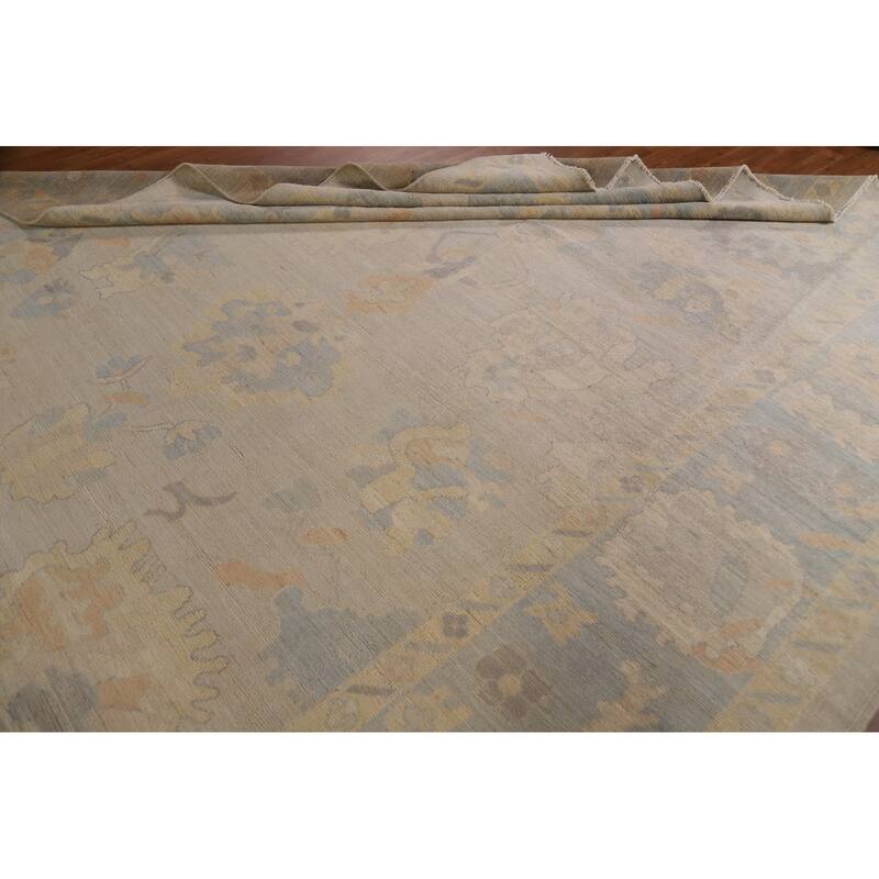 Vegetable Dye Oushak Oriental Area Rug Handmade Wool Carpet - 9'3"x 11'10"