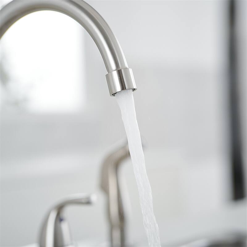 Bridge Kitchen Faucet with Side Sprayer Brass Double Handle Commercial Bridge Kitchen Sink Faucets 4 Holes