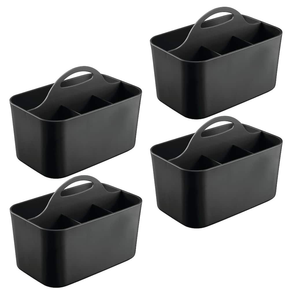 mDesign Small Plastic Caddy Tote for Desktop Office Supplies
