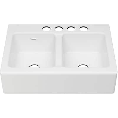 American Standard Delancey 33-1/16" Farmhouse Double Basin Cast Iron