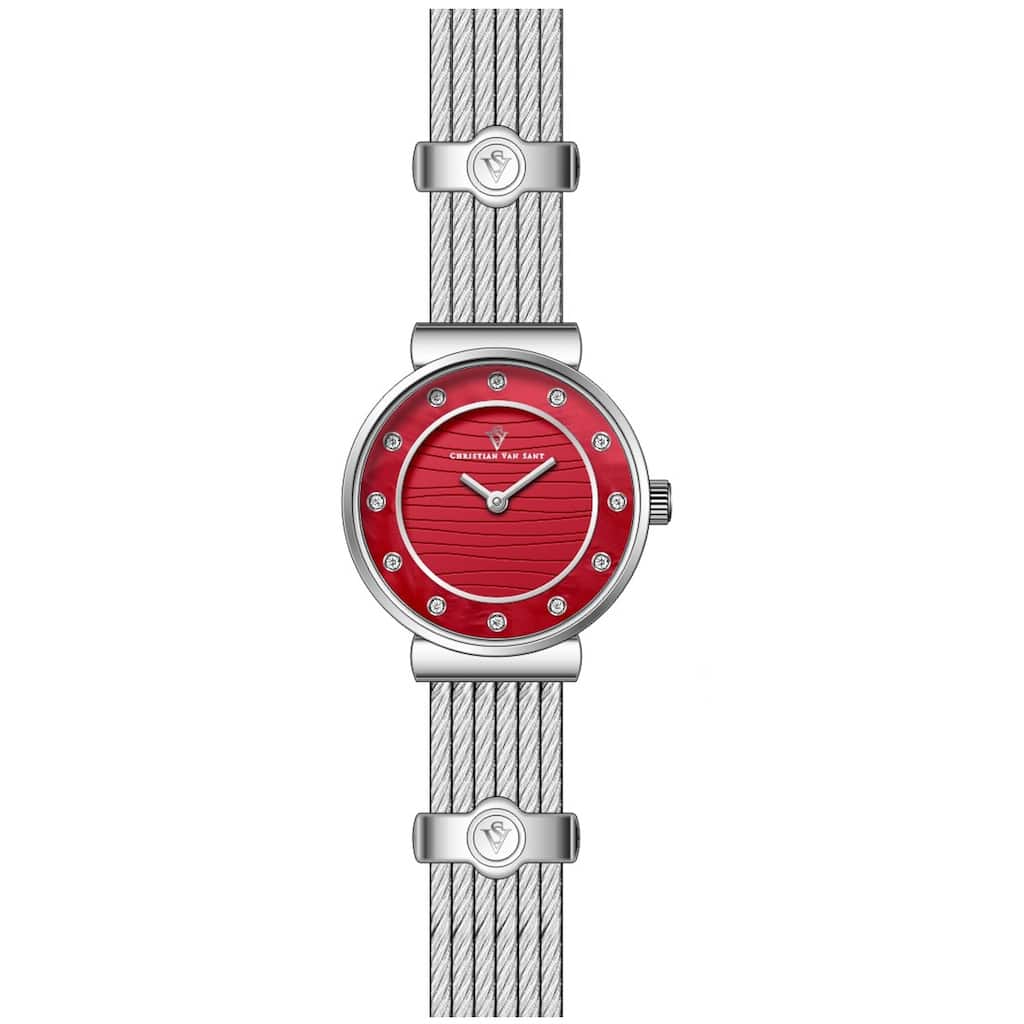 Christian Van Sant Women's Cavo Red Dial Watch - CV1294 - One Size