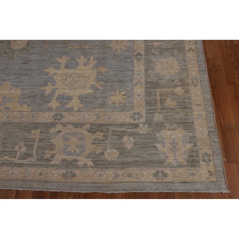 Blues Oushak Turkish Area Rug Handmade Wool Carpet - 8'0"x 9'10"