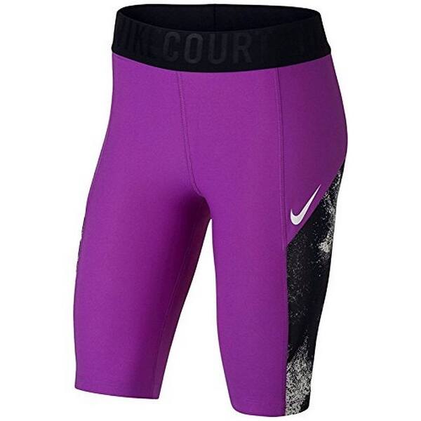 Shop Nike Women S Court Power Graphic Shorts Purple Small