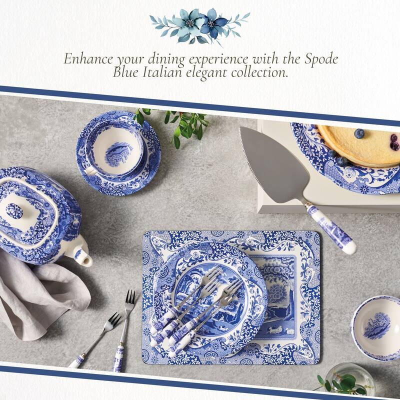 Spode Blue Italian Dessert Cake Server - 10 inch