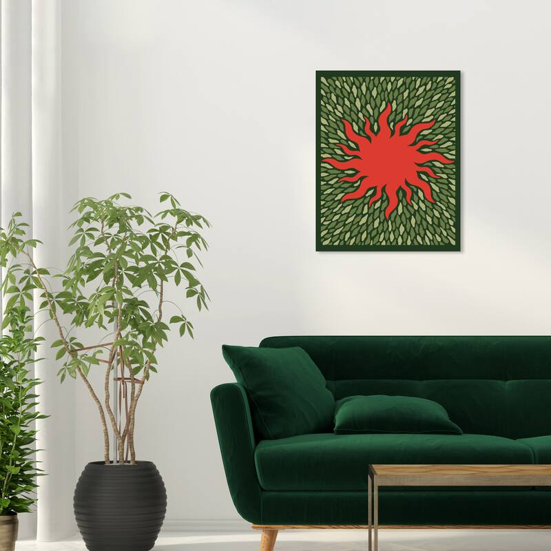 Wynwood Studio Canvas Floral and Botanical Reddish Sun in the Park Red Modern & Contemporary Wall Art Canvas Print - 20 x 24
