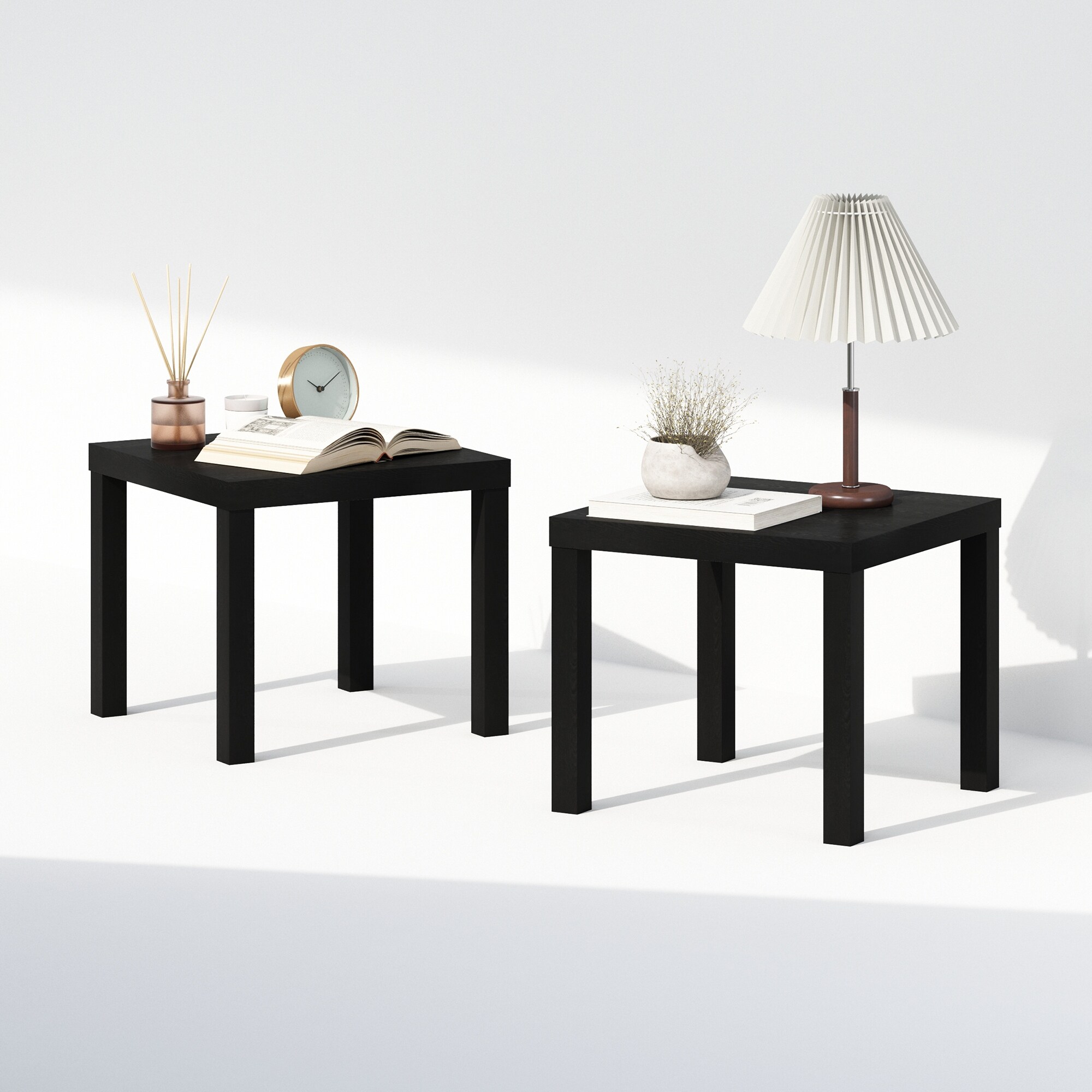 韓国ブランド通販サイト Square Homey Classic Furinno Nightstand, Set Tables, Bedside ダイニングテーブル