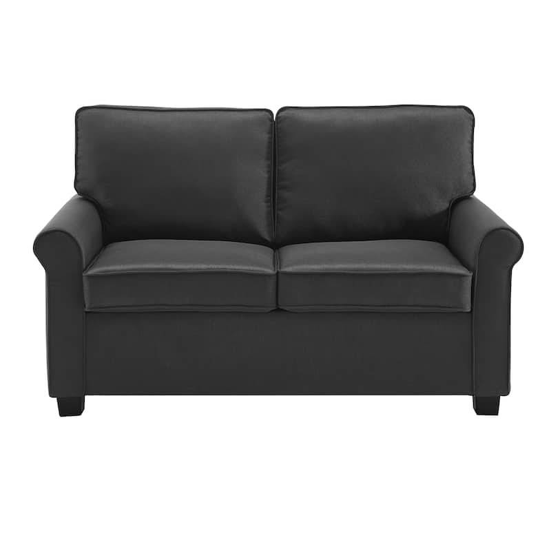 Addison Loveseat Sleeper with Memory Foam Mattress - Black
