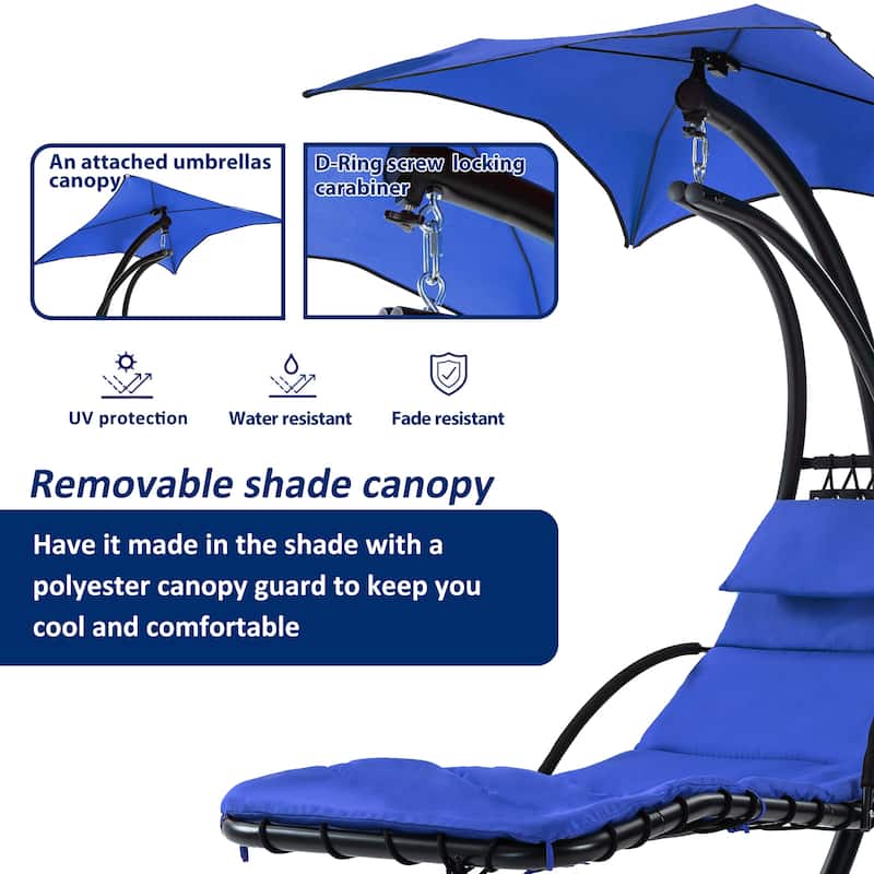 Navy Zero Gravity Hammock Swing Chair with Canopy - Bed Bath & Beyond - 40278478